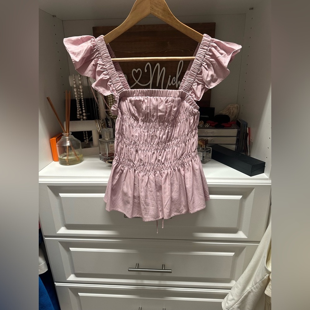 Deluc Pink Ruffled Women's Top